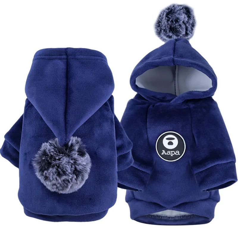 KFX-0114493 Fleece Hooded Coat for Small to Medium Dogs and Cats - Cozy Winter Pajamas for Chihuahuas and Kitties