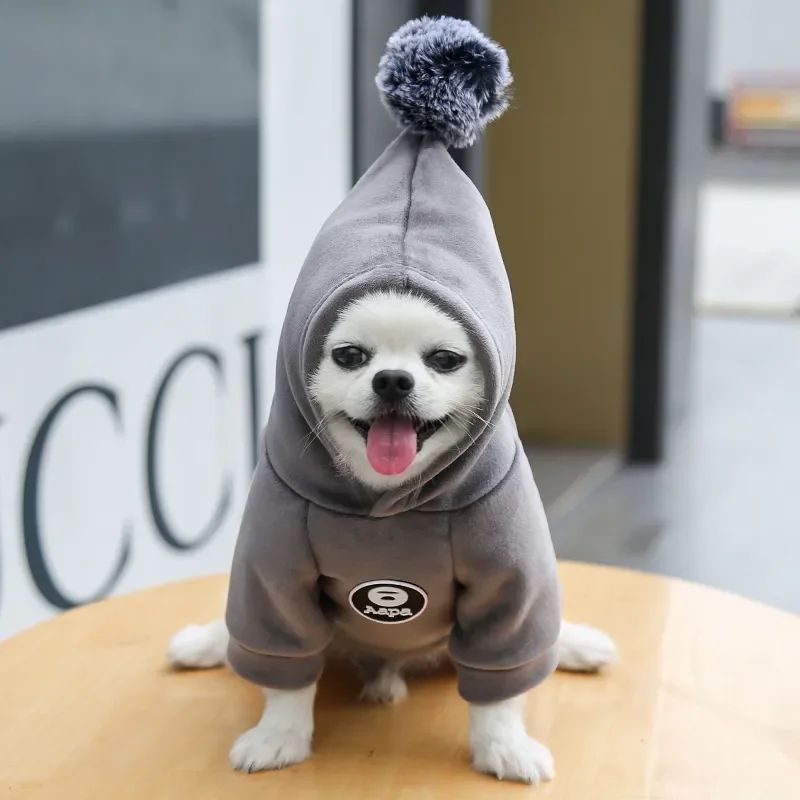 KFX-0114493 Fleece Hooded Coat for Small to Medium Dogs and Cats - Cozy Winter Pajamas for Chihuahuas and Kitties