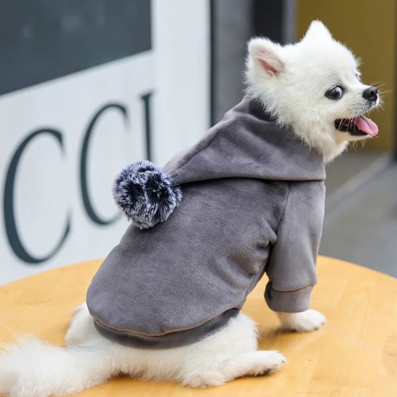 KFX-0114493 Fleece Hooded Coat for Small to Medium Dogs and Cats - Cozy Winter Pajamas for Chihuahuas and Kitties