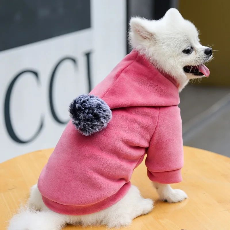 KFX-0114493 Fleece Hooded Coat for Small to Medium Dogs and Cats - Cozy Winter Pajamas for Chihuahuas and Kitties