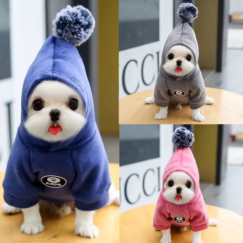 KFX-0114493 Fleece Hooded Coat for Small to Medium Dogs and Cats - Cozy Winter Pajamas for Chihuahuas and Kitties