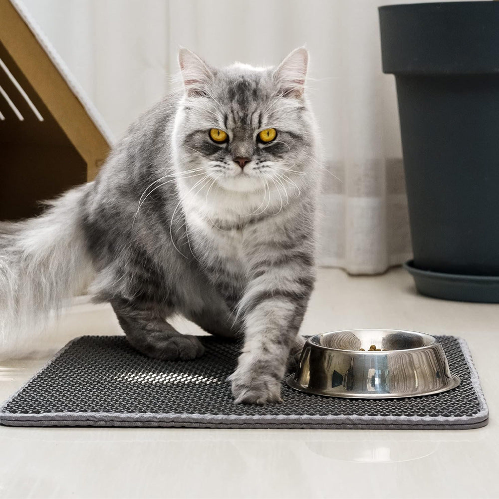 KFX-0116669 EVA Cat Litter Mat Double Layer Design for Anti-Splash and Easy Cleaning - Multiple Sizes Available