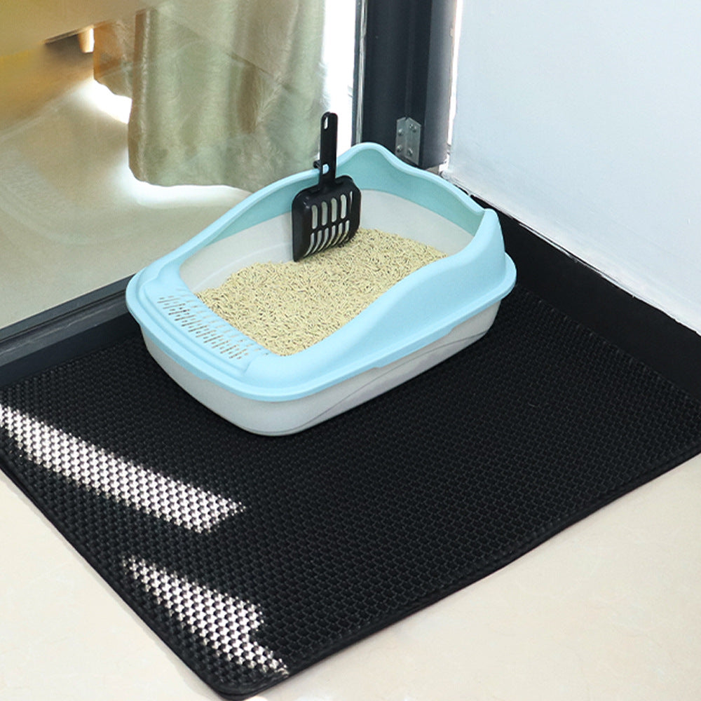 KFX-0116669 EVA Cat Litter Mat Double Layer Design for Anti-Splash and Easy Cleaning - Multiple Sizes Available