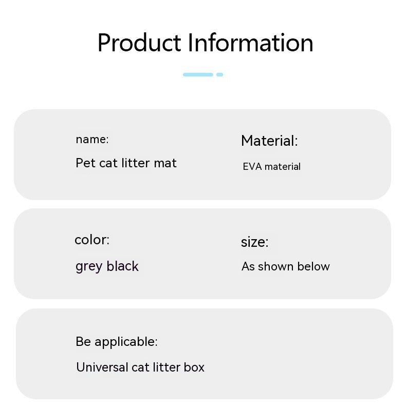 KFX-0116669 EVA Cat Litter Mat Double Layer Design for Anti-Splash and Easy Cleaning - Multiple Sizes Available