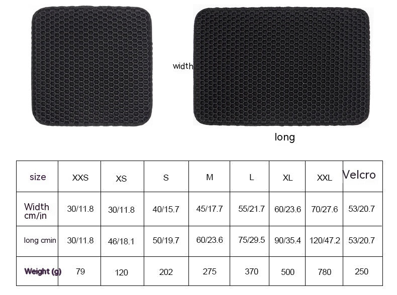 KFX-0116669 EVA Cat Litter Mat Double Layer Design for Anti-Splash and Easy Cleaning - Multiple Sizes Available