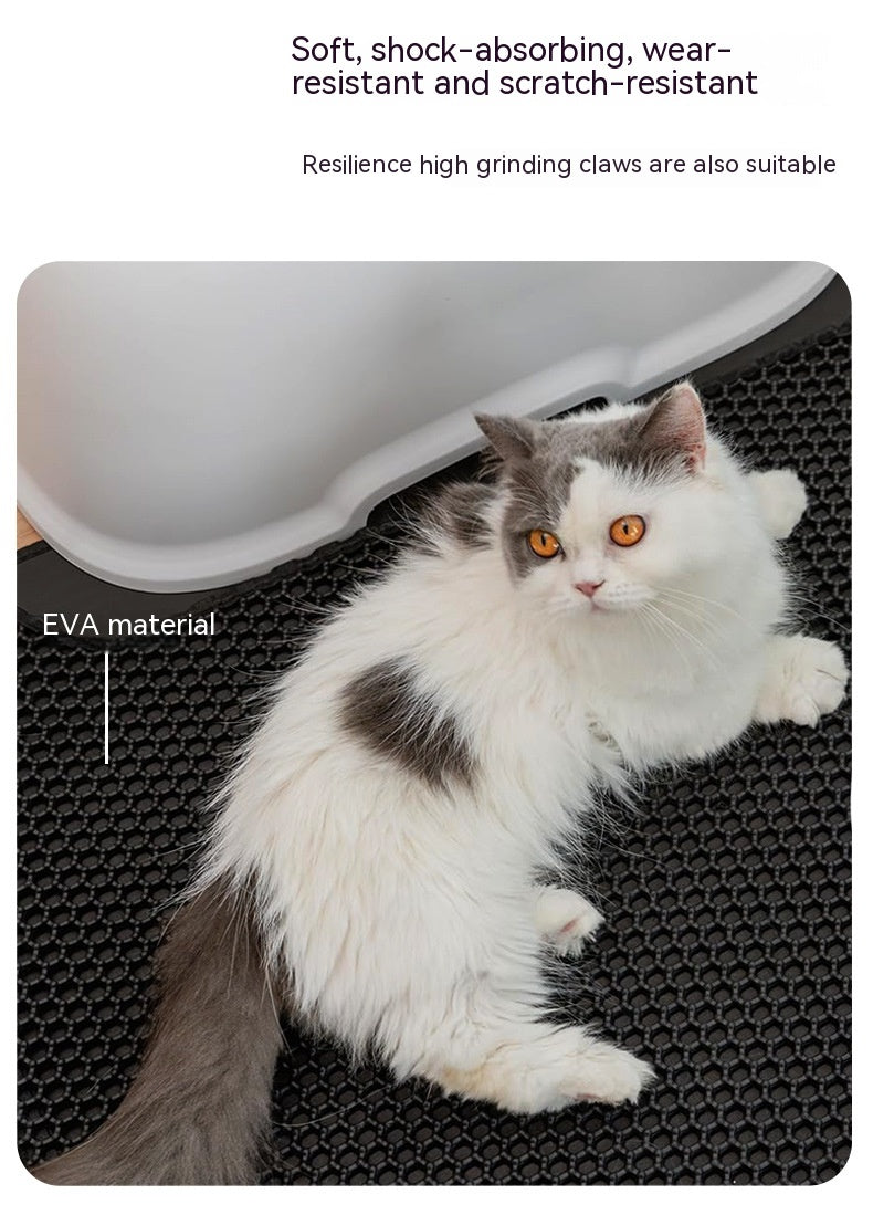 KFX-0116669 EVA Cat Litter Mat Double Layer Design for Anti-Splash and Easy Cleaning - Multiple Sizes Available