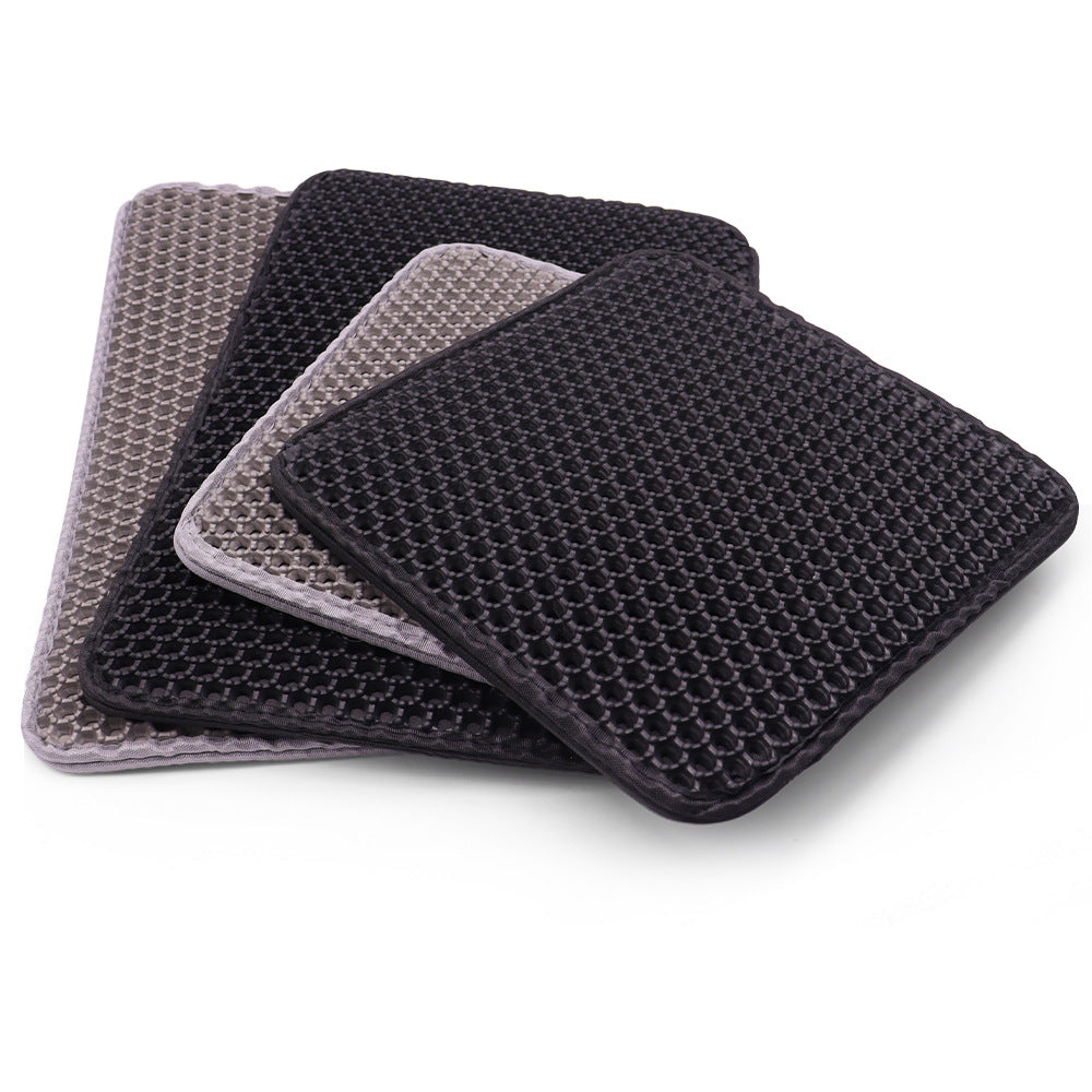 KFX-0116669 EVA Cat Litter Mat Double Layer Design for Anti-Splash and Easy Cleaning - Multiple Sizes Available