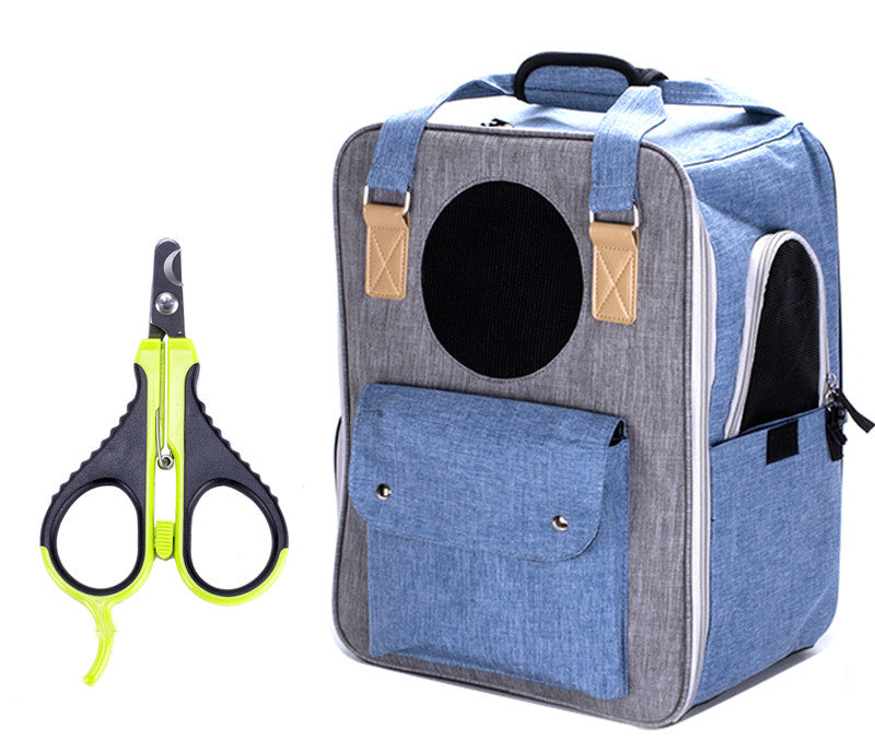 KFX-0117053 Breathable Canvas Backpack for Pets – Large Capacity & Versatile for Outdoor Use