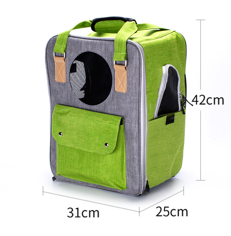 KFX-0117053 Breathable Canvas Backpack for Pets – Large Capacity & Versatile for Outdoor Use