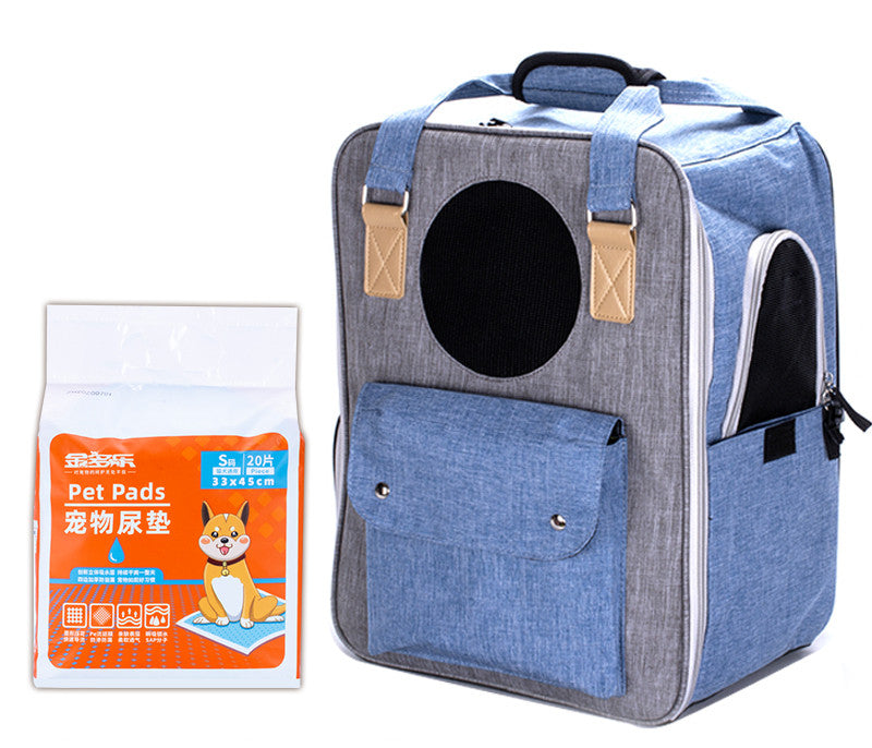 KFX-0117053 Breathable Canvas Backpack for Pets – Large Capacity & Versatile for Outdoor Use