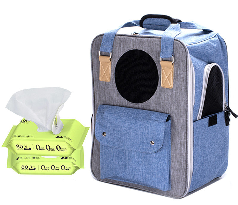 KFX-0117053 Breathable Canvas Backpack for Pets – Large Capacity & Versatile for Outdoor Use