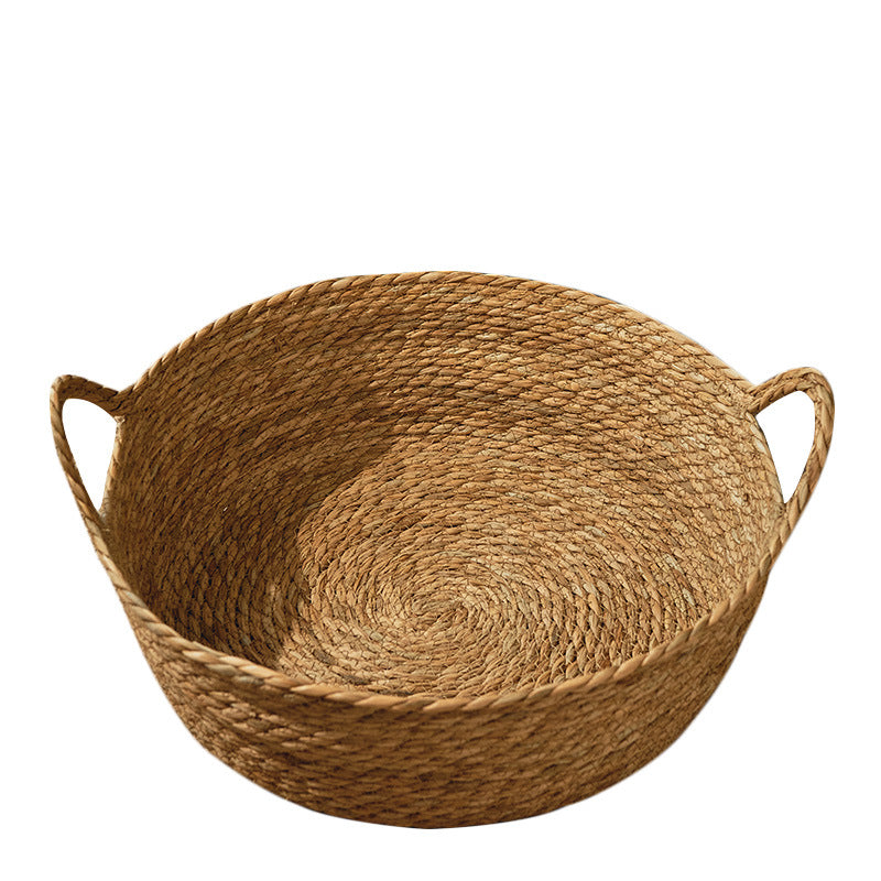 KFX-0120765 Cattail Cat Litter Mat with Rattan Frame and Sleeping Pad - Fashionable Weaving Design