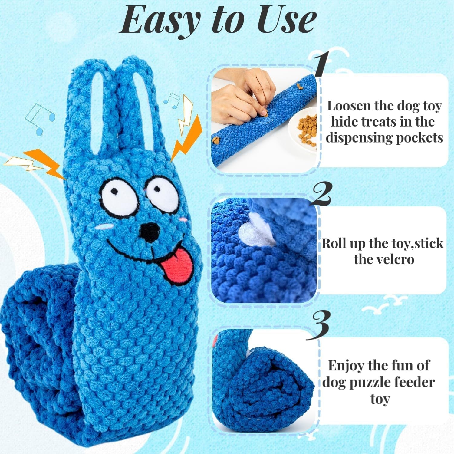 KFX-0122045 Interactive Snuffle Mat Plush Dog Puzzle Toy for IQ Training and Foraging Fun