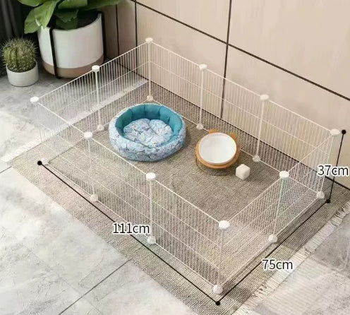 KFX-0122173 Indoor Dog Isolation Fence - 11-Piece Configurable Fence Panel for Small Dogs