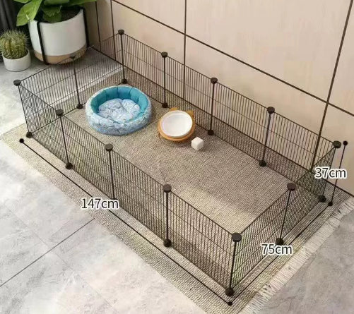 KFX-0122173 Indoor Dog Isolation Fence - 11-Piece Configurable Fence Panel for Small Dogs