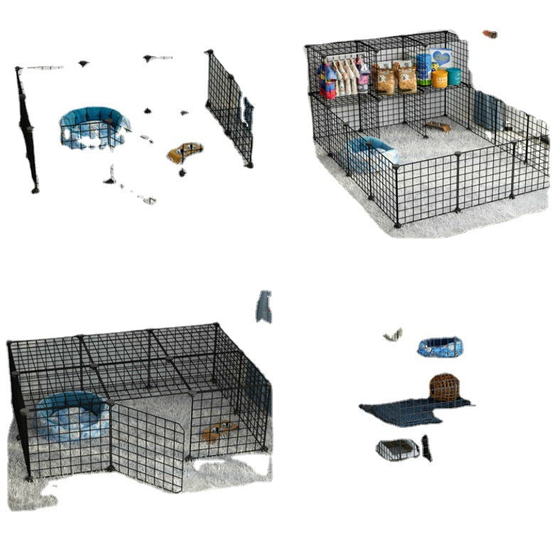 KFX-0122173 Indoor Dog Isolation Fence - 11-Piece Configurable Fence Panel for Small Dogs