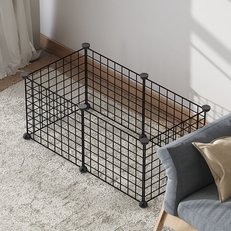KFX-0122173 Indoor Dog Isolation Fence - 11-Piece Configurable Fence Panel for Small Dogs