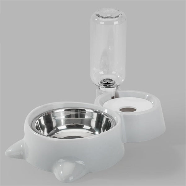 KFX-0124349 Automatic Refill Dog Bowl in Vintage Blue, Smoke Gray, and Ancient Pink - Stainless Steel and Plastic Design