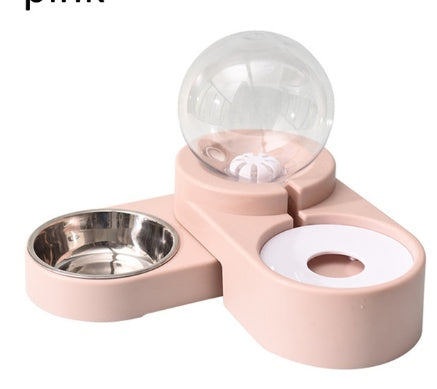 KFX-0124349 Automatic Refill Dog Bowl in Vintage Blue, Smoke Gray, and Ancient Pink - Stainless Steel and Plastic Design