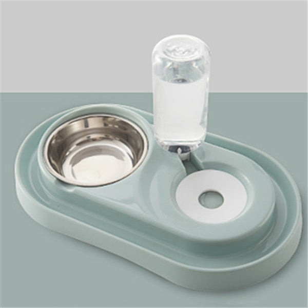 KFX-0124349 Automatic Refill Dog Bowl in Vintage Blue, Smoke Gray, and Ancient Pink - Stainless Steel and Plastic Design