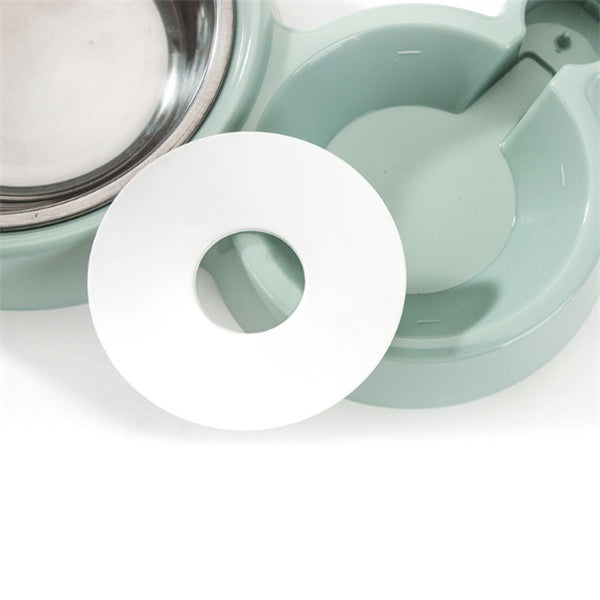 KFX-0124349 Automatic Refill Dog Bowl in Vintage Blue, Smoke Gray, and Ancient Pink - Stainless Steel and Plastic Design
