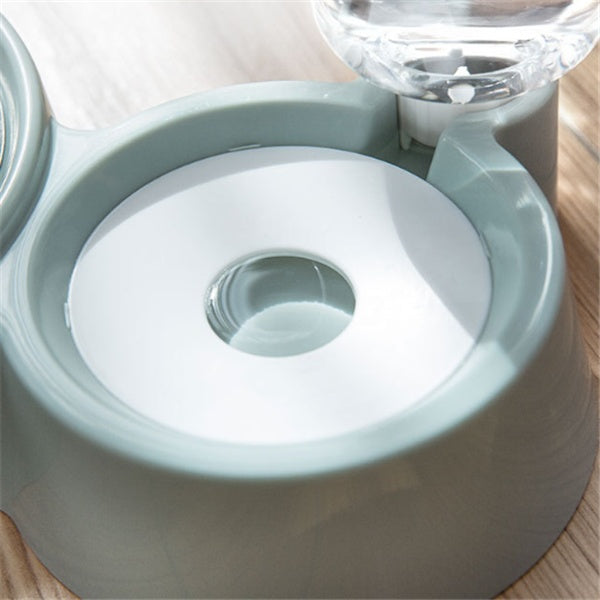 KFX-0124349 Automatic Refill Dog Bowl in Vintage Blue, Smoke Gray, and Ancient Pink - Stainless Steel and Plastic Design