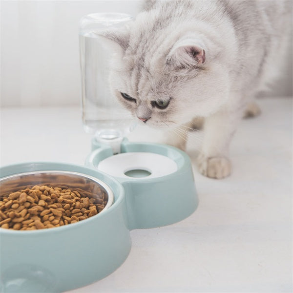 KFX-0124349 Automatic Refill Dog Bowl in Vintage Blue, Smoke Gray, and Ancient Pink - Stainless Steel and Plastic Design
