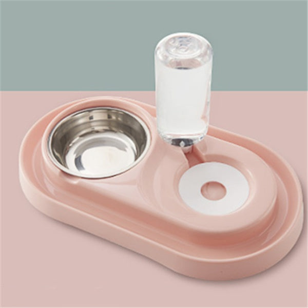 KFX-0124349 Automatic Refill Dog Bowl in Vintage Blue, Smoke Gray, and Ancient Pink - Stainless Steel and Plastic Design