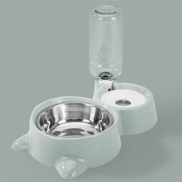 KFX-0124349 Automatic Refill Dog Bowl in Vintage Blue, Smoke Gray, and Ancient Pink - Stainless Steel and Plastic Design