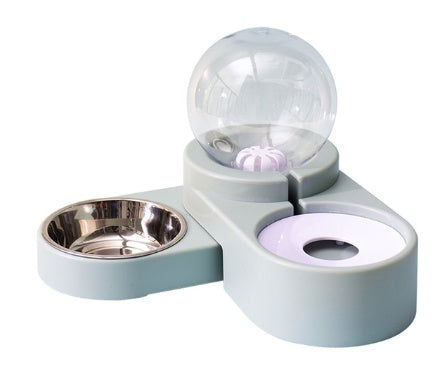KFX-0124349 Automatic Refill Dog Bowl in Vintage Blue, Smoke Gray, and Ancient Pink - Stainless Steel and Plastic Design