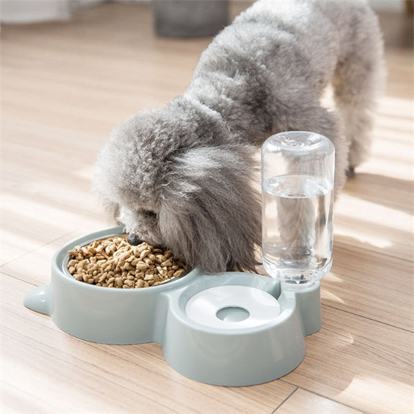 KFX-0124349 Automatic Refill Dog Bowl in Vintage Blue, Smoke Gray, and Ancient Pink - Stainless Steel and Plastic Design