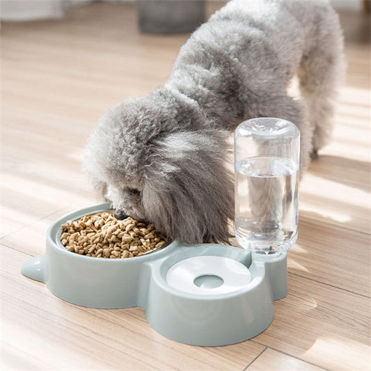 KFX-0124349 Automatic Refill Dog Bowl in Vintage Blue, Smoke Gray, and Ancient Pink - Stainless Steel and Plastic Design