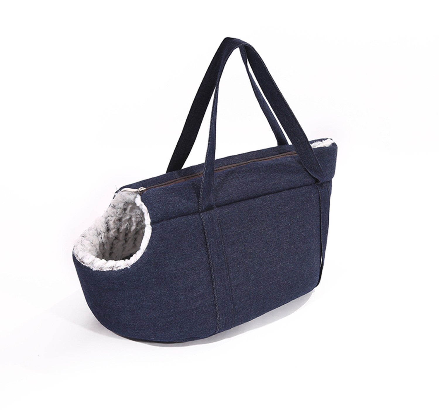 KFX-0124605 Versatile Cotton Plush Pet Carrying Backpack for Cats and Puppies, Jeans Blue