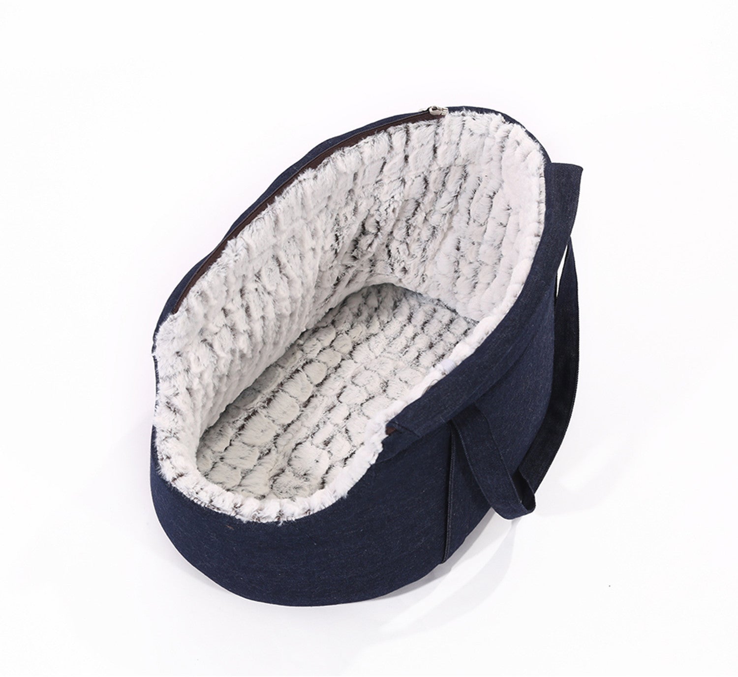 KFX-0124605 Versatile Cotton Plush Pet Carrying Backpack for Cats and Puppies, Jeans Blue