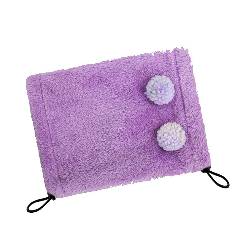KFX-0125373 Adjustable Winter Pet Hat with Plush Fur Ball - Double-Sided Cotton Velvet, Available in Purple and Dark Khaki