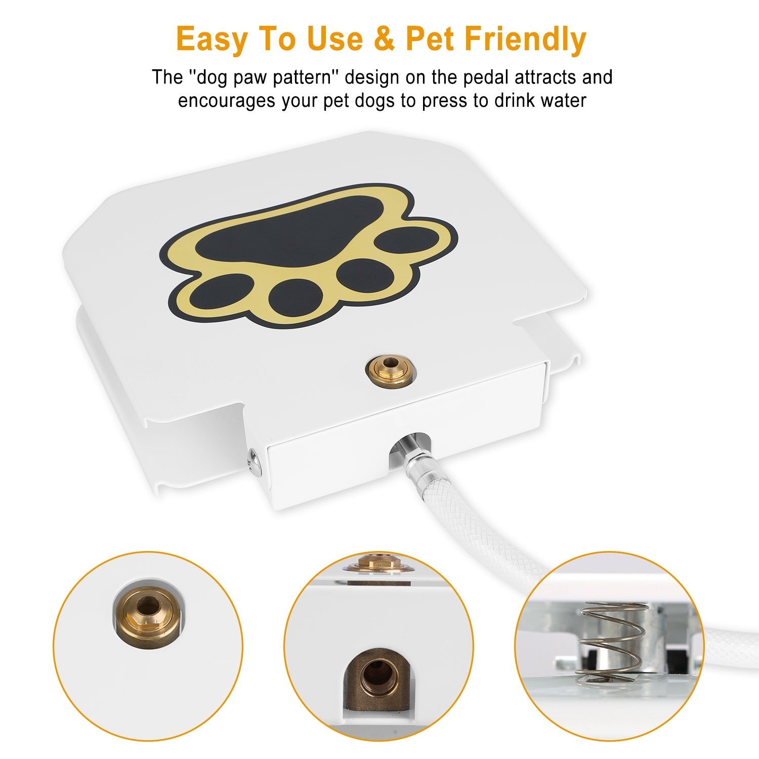 KFX-0126397 Step-On Activated Outdoor Dog Water Fountain with Interactive Paw Pedal Valve
