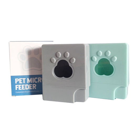 KFX-0126525 Portable Mini Pet Feeder for Dogs - Light Gray, Light Blue, Pink, Compact Size 35mm x 95mm x 78mm