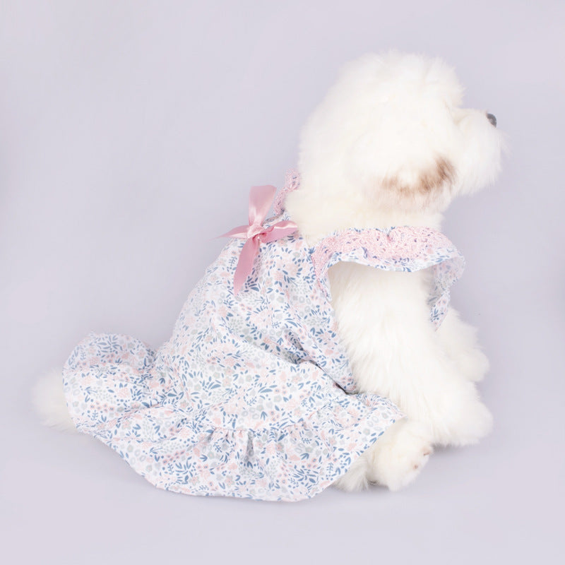 KFX-0126909 Floral Dog Suspender Skirt for Female Pets, Available in Multiple Sizes