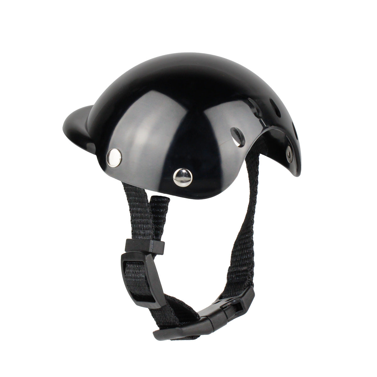 KFX-0127165 Adjustable Pet Helmet for Dogs and Cats - Protective Motorcycle Accessory, Black
