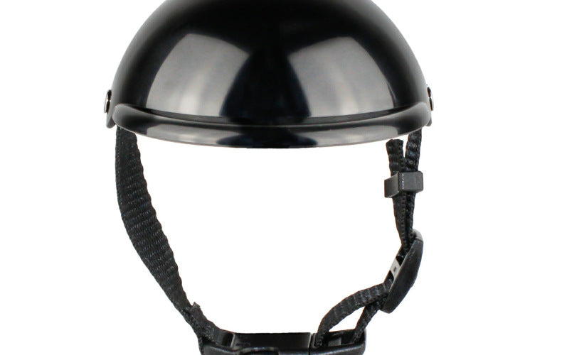 KFX-0127165 Adjustable Pet Helmet for Dogs and Cats - Protective Motorcycle Accessory, Black