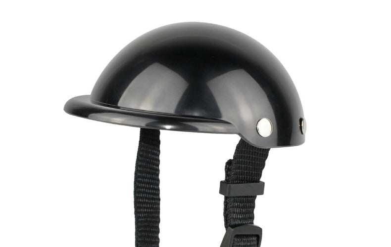 KFX-0127165 Adjustable Pet Helmet for Dogs and Cats - Protective Motorcycle Accessory, Black