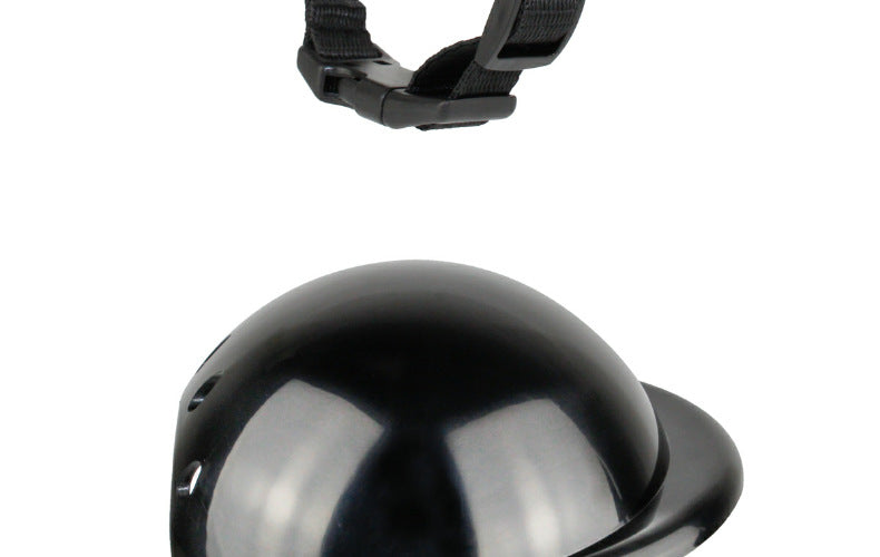 KFX-0127165 Adjustable Pet Helmet for Dogs and Cats - Protective Motorcycle Accessory, Black