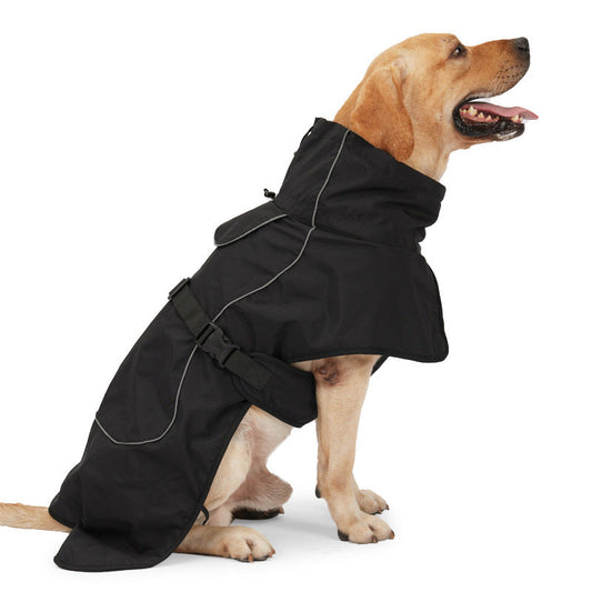 KFX-0130749 Thick Cotton Dog Coat for Medium and Large Dogs - Warm Army Green and Black Options