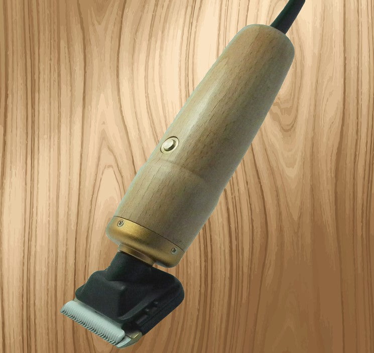KFX-0131901 High-Power Electric Pet Clipper with Wooden Shell, 2.9m Cord for Home and Salon Use