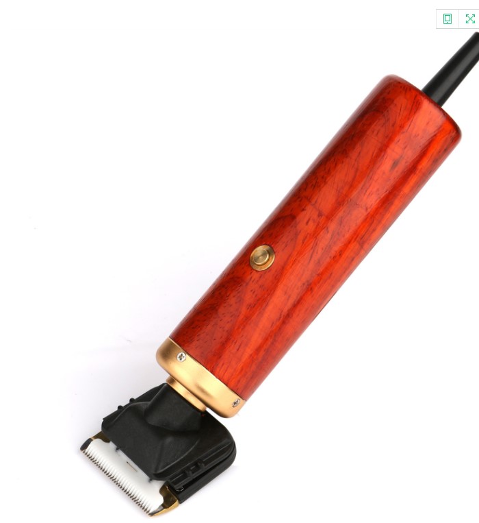 KFX-0131901 High-Power Electric Pet Clipper with Wooden Shell, 2.9m Cord for Home and Salon Use