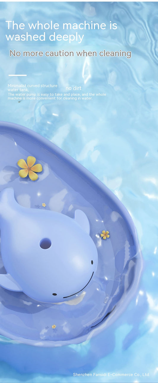 KFX-0132157 Dancing Whale Automatic Pet Water Dispenser for Dogs and Cats, 2000ML Capacity, Sky Blue
