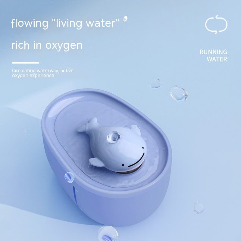KFX-0132157 Dancing Whale Automatic Pet Water Dispenser for Dogs and Cats, 2000ML Capacity, Sky Blue