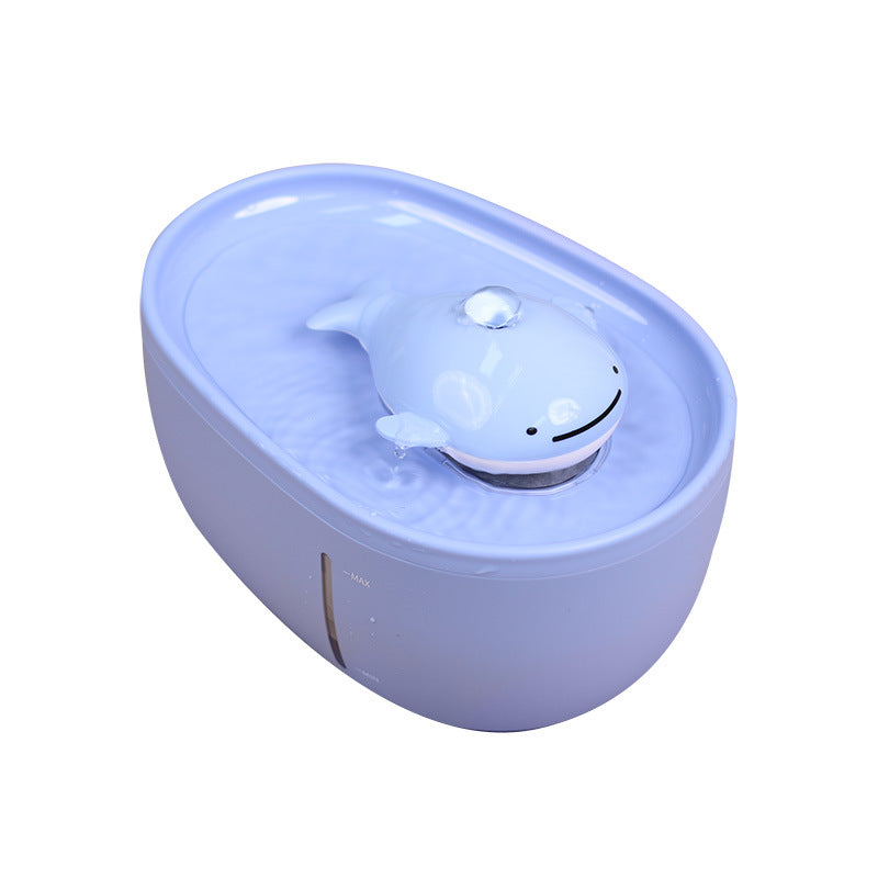 KFX-0132157 Dancing Whale Automatic Pet Water Dispenser for Dogs and Cats, 2000ML Capacity, Sky Blue