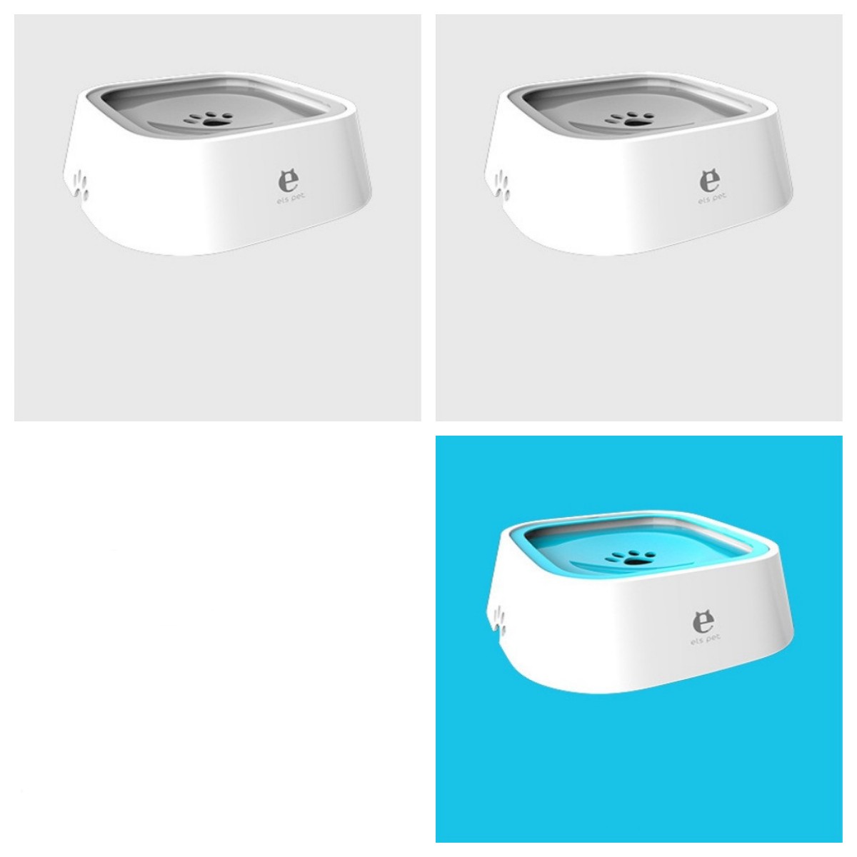 KFX-0132285 1.5L Floating Pet Water Bowl with Anti-Overflow Slow Feeder Design - Perfect for Cats and Dogs