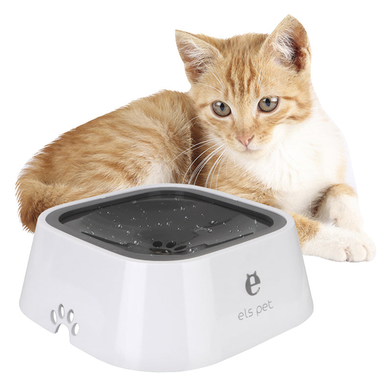 KFX-0132285 1.5L Floating Pet Water Bowl with Anti-Overflow Slow Feeder Design - Perfect for Cats and Dogs